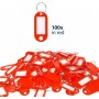 WESTCOTT Porte-cl avec anneau, pack de 100, rouge