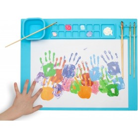 WEDO Tapis de peinture en silicone, bleu clair