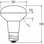 LEDVANCE Ampoule LED R80 DIM, 8,5 Watt, E27 (827)
