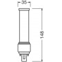LEDVANCE Ampoule LED DULUX D, 7 Watt, G24d-2 (830)