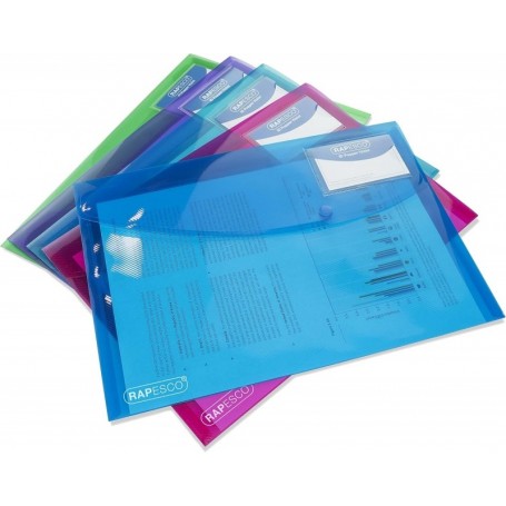 RAPESCO Pochette documents, A4+, PP, couleurs assorties
