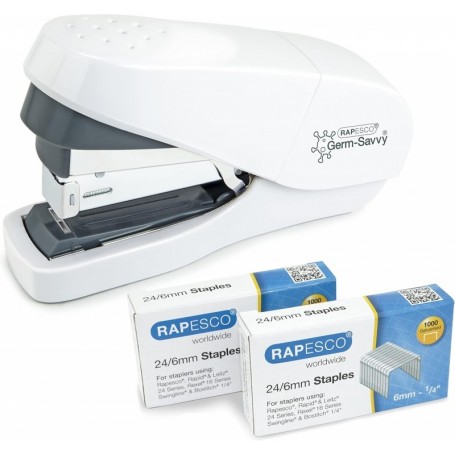 RAPESCO Agrafeuse plat ECO Less Effort, blanc