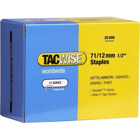 TACWISE Agrafes 71/12 mm galvanises, 20.000 pices