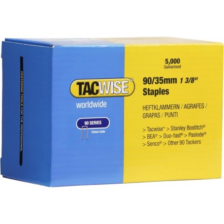 TACWISE Agrafes troites 90/35 mm galvanises, 5.000 pices