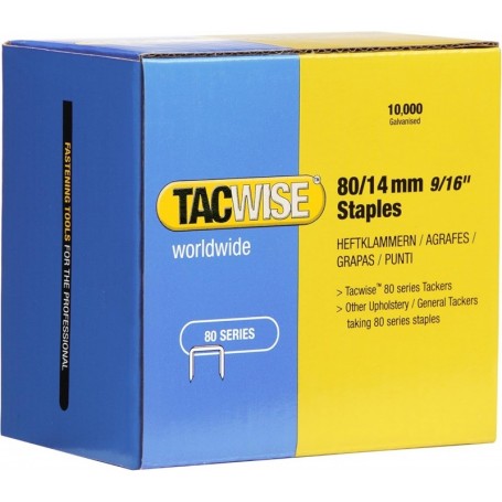 TACWISE Agrafes 80/14 mm galvanises, 10.000 pices