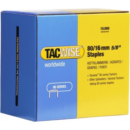 TACWISE Agrafes 80/16 mm galvanises, 10.000 pices