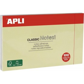 APLI Notes adhsives \"CLASSIC Notes!\", 125 x 75 mm, jaune