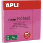 APLI Notes adhsives \"FUNNY Notes!\", 75 x 75 mm, rose fluo
