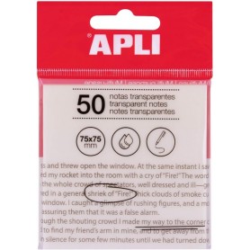 APLI Notes adhsives, 75 x 75 mm, incolore transparent