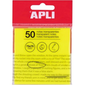 APLI Notes adhsives, 75 x 75 mm, jaune transparent