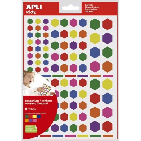 APLI kids Gommettes \"Hexagone\", en sachet