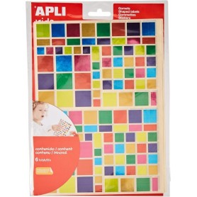 APLI kids Gommettes \"Carr\" couleurs mtallises, assorti