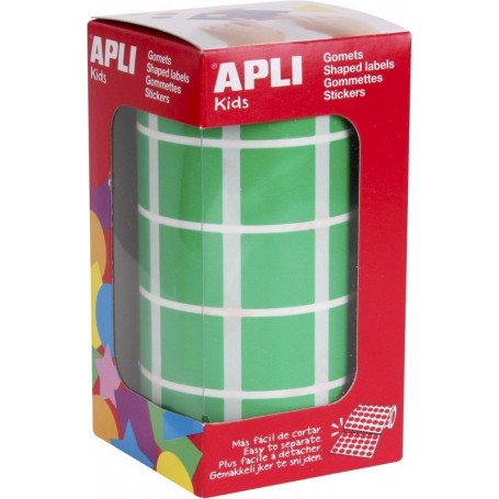 APLI Kids Gommette de couleur \"carr\", en rouleau, vert