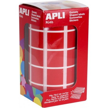 APLI Kids Gommette de couleur \"carr\", en rouleau, rouge