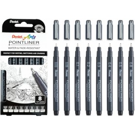 Pentel Feutre technique permanent Pointliner, set de 8
