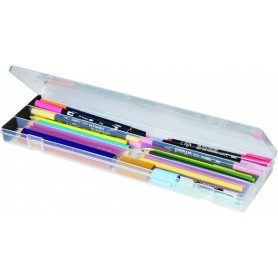 deflecto Plumier avec couvercle, transparent