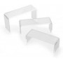 deflecto Podium rectangulaire, transparent, set de 3