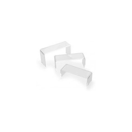 deflecto Podium rectangulaire, transparent, set de 3