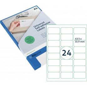 rillprint tiquette universelle, 63,5 x 33,9 mm, transparent