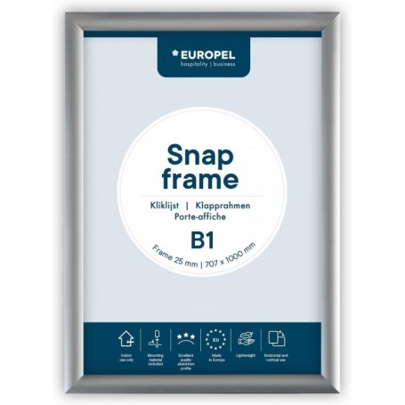 EUROPEL Cadre porte-affiche, B1, 25 mm, argent anodis