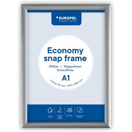 EUROPEL Cadre porte-affiche, A1, 25 mm, argent anodis