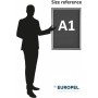 EUROPEL Cadre porte-affiche, A1, 25 mm, argent anodis