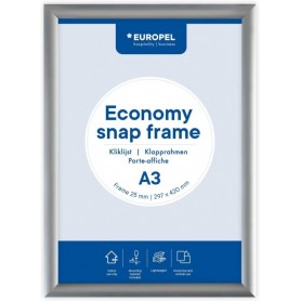 EUROPEL Cadre porte-affiche, A3, 25 mm, argent anodis