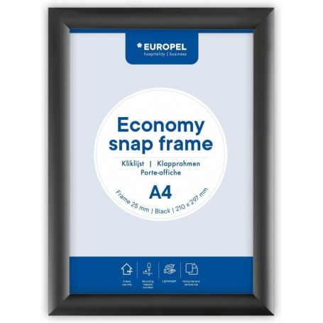 EUROPEL Cadre porte-affiche ECONOMY, A4, 25 mm, noir