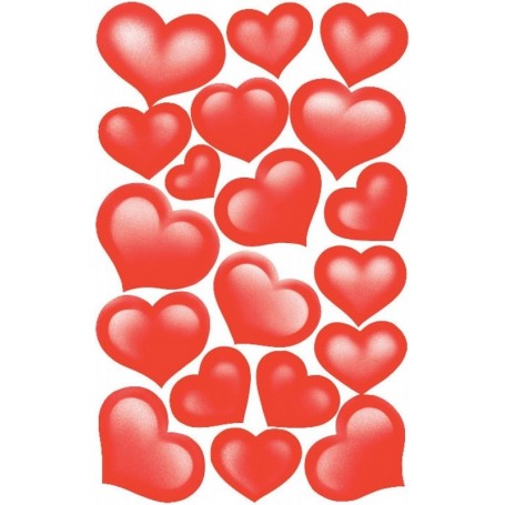 AVERY Zweckform ZDesign Sticker CREATIVE \"coeurs\", rouge