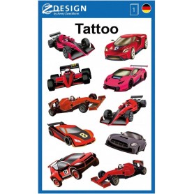 ZDesign KIDS Tatouages \"voitures de course\", noir/rouge