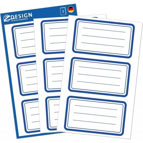 ZDesign SCHOOL Etiquettes livres \"bordures\", bleu