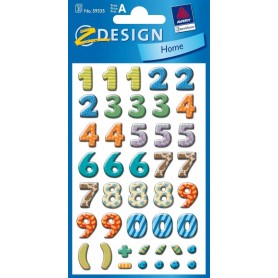 ZDesign SCHOOL Stickers de chiffres, chiffres: 0-9, color