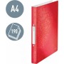 LEITZ Classeur anneaux WOW, A4, PP, 2 anneaux, rouge