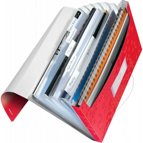 LEITZ Trieur mnager WOW, A4, PP, 6 compartiments, rouge