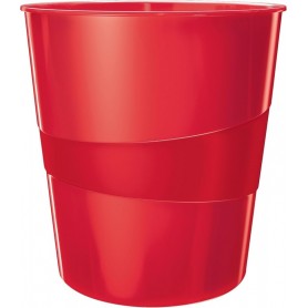 LEITZ Corbeille papier WOW, en plastique, 15 litres, rouge