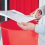 LEITZ Corbeille papier WOW, en plastique, 15 litres, rouge