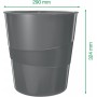 LEITZ Corbeille papier WOW, en plastique, 15 litres, rouge