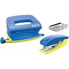 LEITZ Mini Heftgert- & Locher-Set Urban Chic, blau