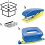 LEITZ Mini Heftgert- & Locher-Set Urban Chic, blau