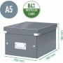 LEITZ Bote de rangement Click & Store WOW, A5, rouge