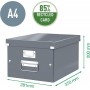 LEITZ Bote de rangement Click & Store WOW, A4, rouge