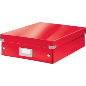 LEITZ Bote de rangement Click & Store WOW, grand, rouge