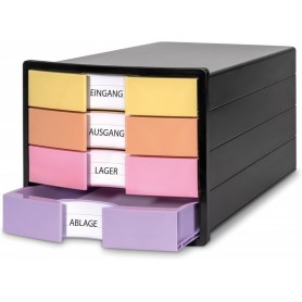 HAN Module de classement IMPULS, 4 tiroirs, noir/pastel
