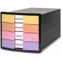 HAN Module de classement IMPULS, 4 tiroirs, noir/pastel