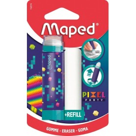Maped Gomme PIXEL PARTY + gomme de rechange, blister