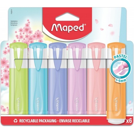 Maped Surligneur FLUO\'PEPS PASTEL, blister de 6