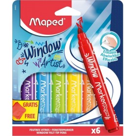 Maped Marqueur pour vitre MARKER\'PEPS Window, tui de 6