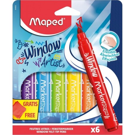 Maped Marqueur pour vitre MARKER\'PEPS Window, tui de 6