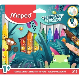 Maped Feutre JUNGLE fever JUMBO, tui en carton de 12
