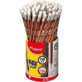 Maped Crayon BLACK\'PEPS, avec gomme, pot de 72